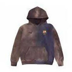 Nike Travis Scott x FC Barcelona Hoodie Brown Tie Dye Medium New Without Tags